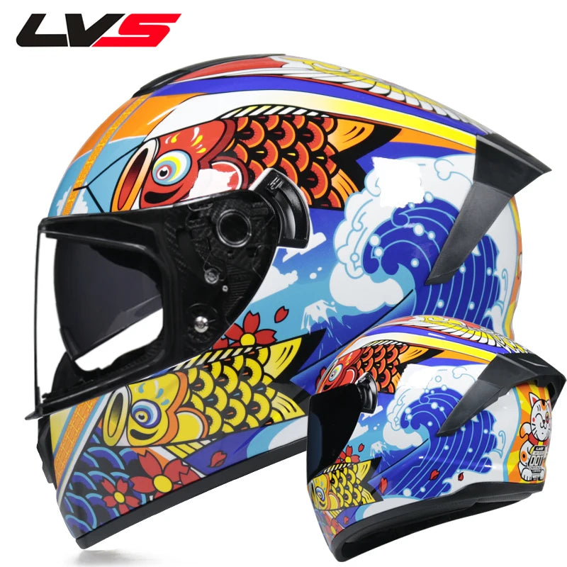 Casques moto pour hommes et femmes — double lentille, locomotive