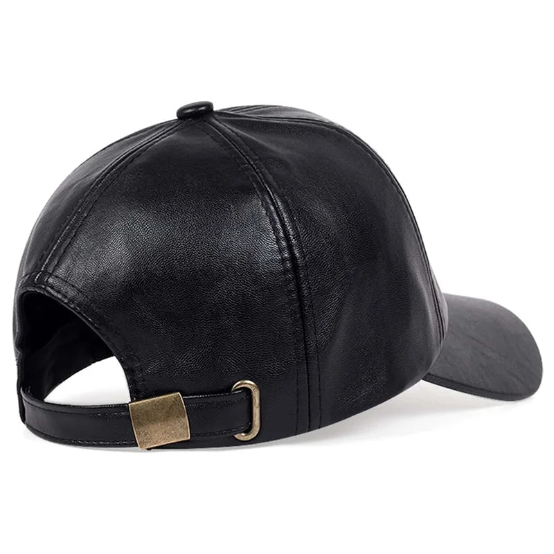 Gorra de béisbol ajustable de cuero PU para hombres, gorra de papá, sombreros parasol, gorras de camionero, sombreros cálidos de invierno, vintage, 6 A