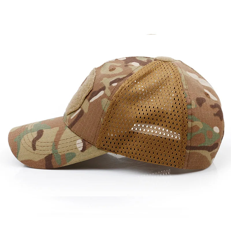 Casquette de Baseball en maille pour hommes et femmes, Camouflage, crâne, réglable, Airsoft, tactique de randonnée en plein air, nouvelle collection été 2024