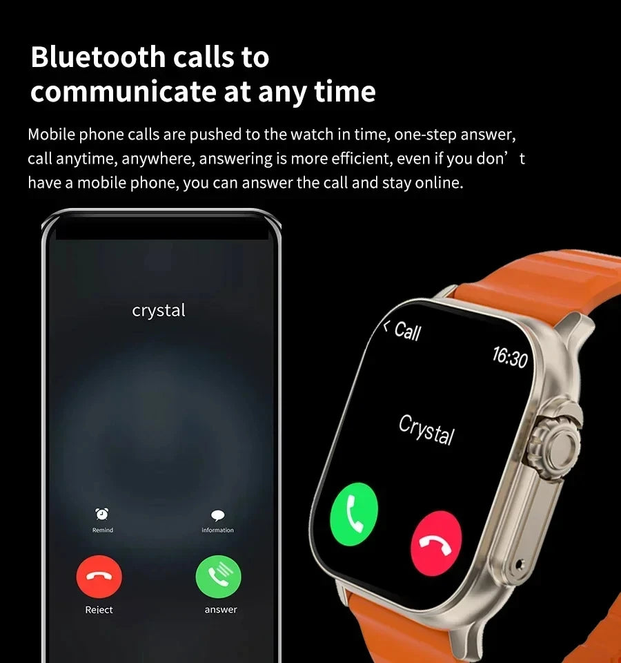 Montre Connectée Bluetooth — Alerte Message Fréquence Cardiaque Sport Android iOS