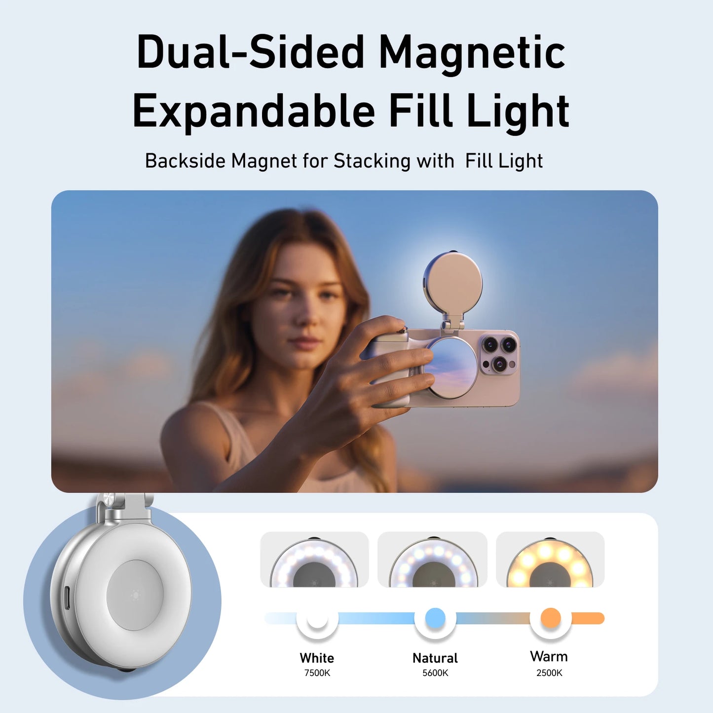 TELESIN Phone Camera Shooting Magnetic Handle Smartphone Stand Shooting Aid Remote Control Grip for iPhone Android Phone