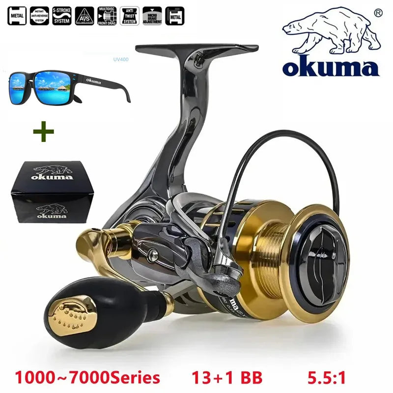 Moulinet de Pêche Okuma — Roue Haute Performance
