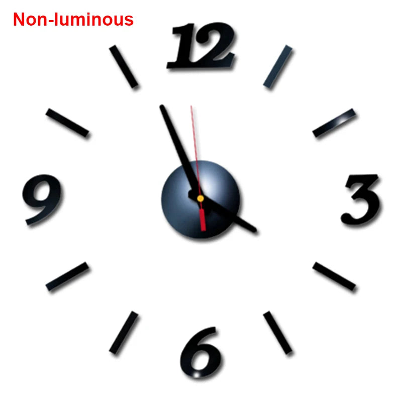 Wall clock DIY Luminous Wall Clock Quartz Watch Acrylic Mirror Stickers Wall Clock Wall Decoration Hot Home Decoration