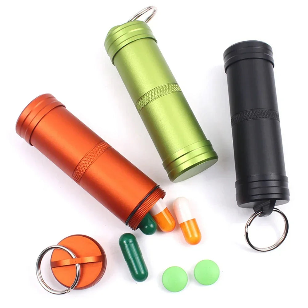 EDC-Boîte étanche pour capsule de survie en randonnée, coffre, support de stockage, pilule, étui d'allumette