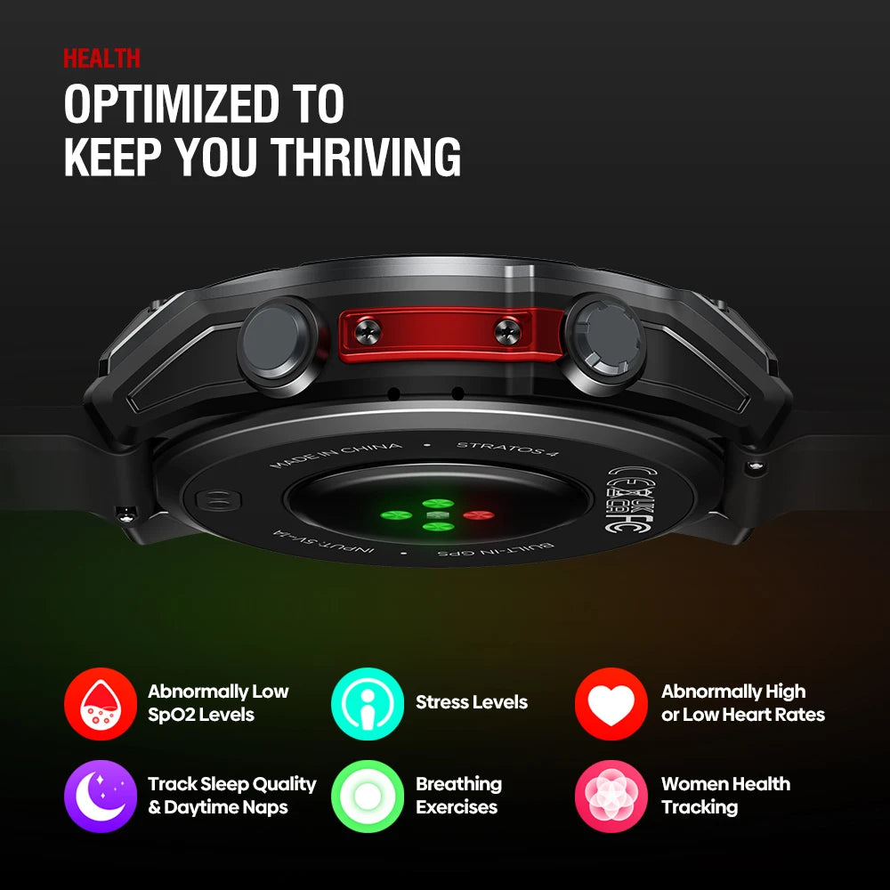 Smartwatch GPS 1,43" AMOLED — boussole, altimètre barométrique, lampe de poche, appel vocal, 2025