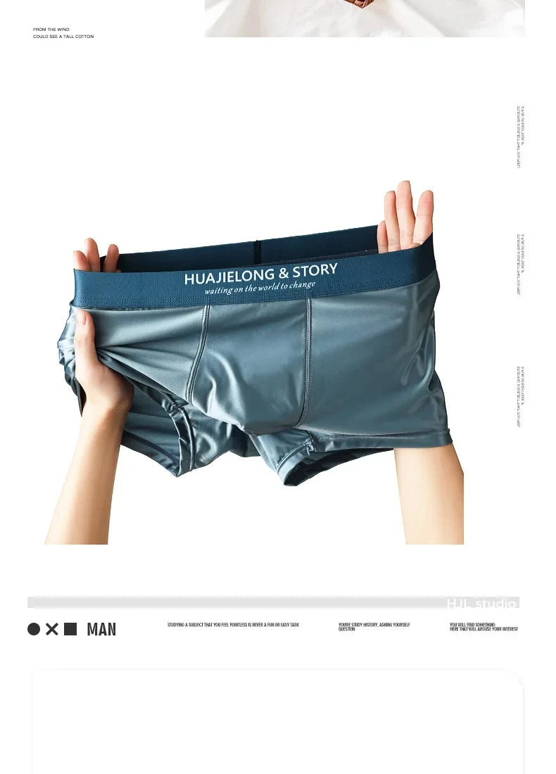 Boxer Satin Soie Homme — Respirant, Mince & Sans Couture
