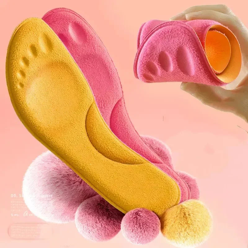 PU Soft Orth4WD Insoles for Men and Women, Breathable Running Shoes, Shock Absorption, Arch Support Cushions