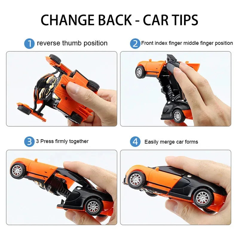 Robot à déformation automatique des collisions en un clic, cadeau pour garçon, voiture jouet double forme, modèle interactif pour père et fils