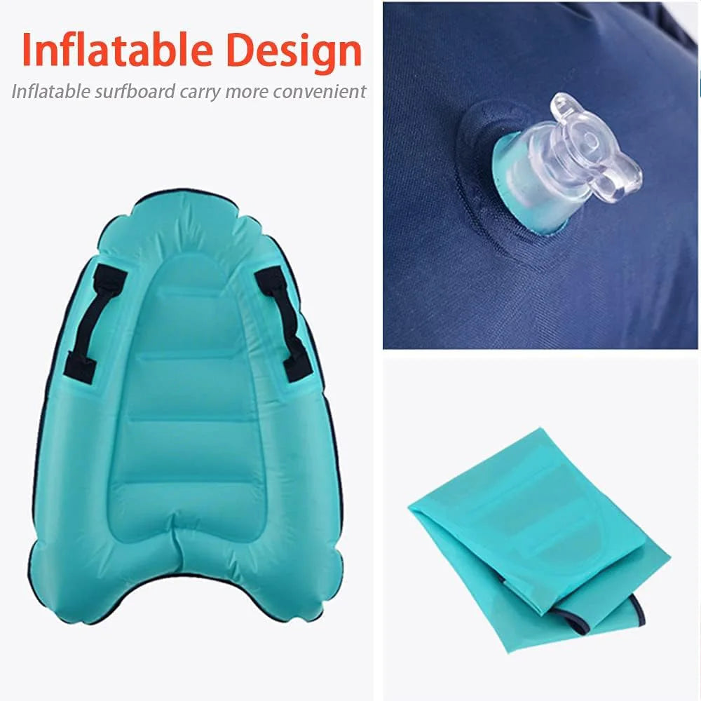 Inflatable Surfboard with Handle, 1 piece, for Beach, Surfing, Swimming, Floating Row