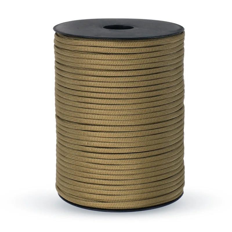 Cordon de parachute militaire standard 550 de 100M/50M, 9 brins, 4mm, pour survie en extérieur, tente et sangle de fixation