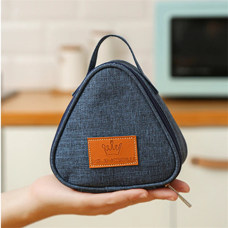 Mini sac isolant triangulaire en aluminium, refroidisseur thermique, fourre-tout pour étudiant, sac boule de riz, boîte à déjeuner, sacs de transport pour déjeuner Bento