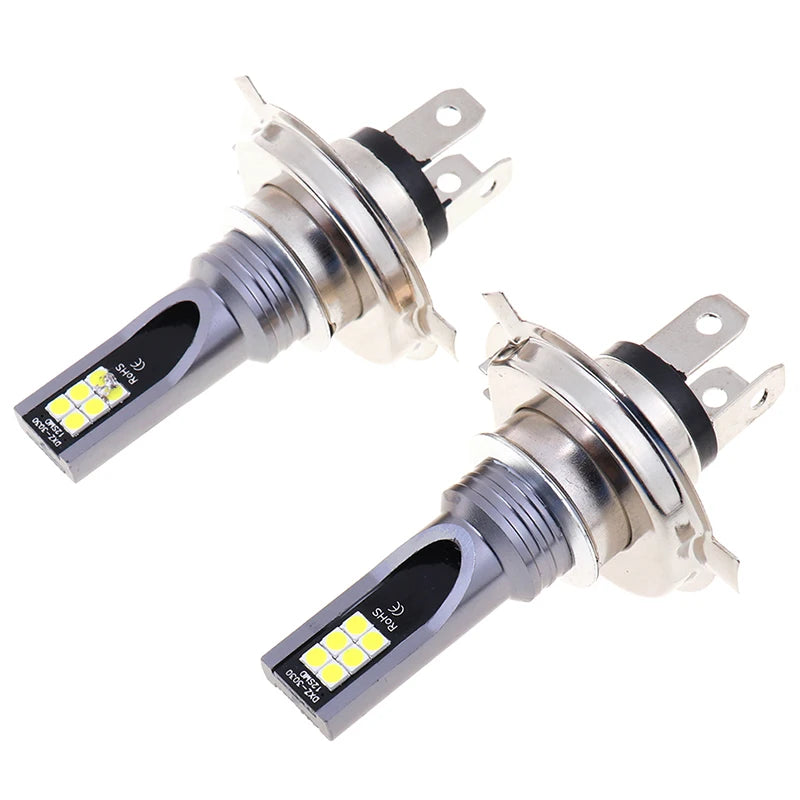 Ampoules LED H4 200W 12000LM Hi/Lo — Phare Antibrouillard Voiture Remplacement