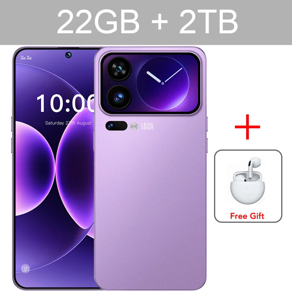 Smartphone M17 Pro Max 7.3HD 2026 NOUVEAU CHAUD Pas Cher 5G Double SIM 7800mAh Android 15 Version Globale Téléphones Mobiles