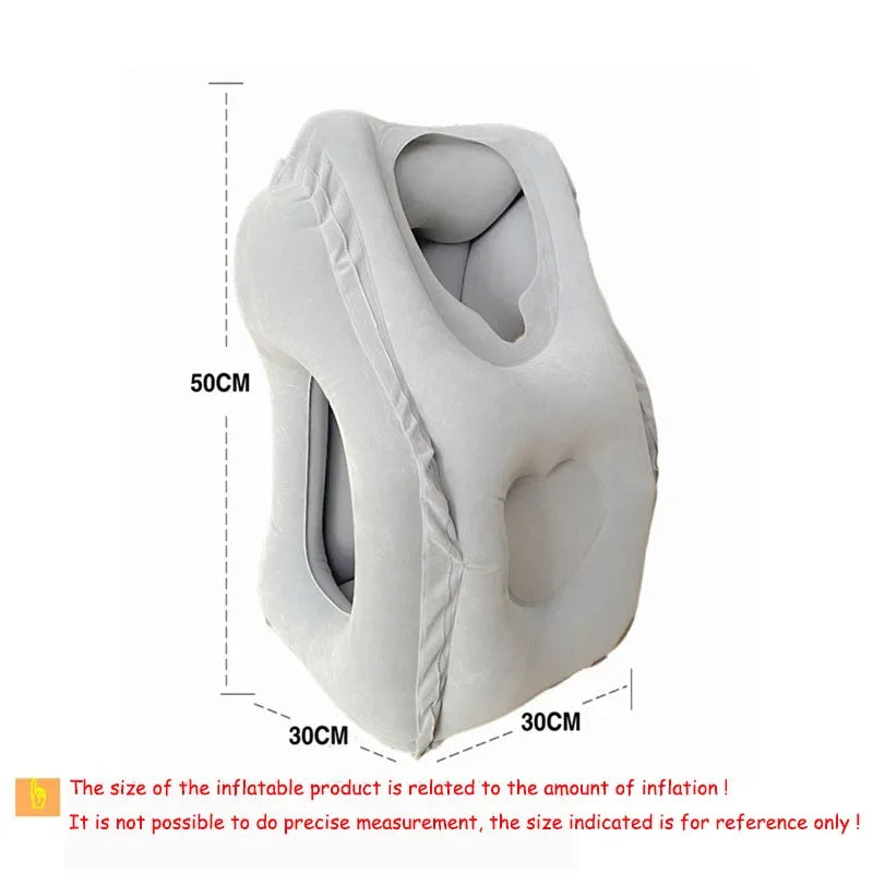 Inflatable Travel Pillow, New Model, Portable Chin Support, Neck Pillow for Airplane, Car, Bus, Train, Office, Nap Rest