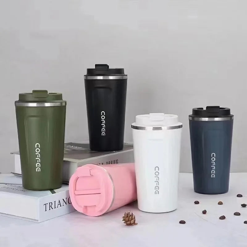 Tasse à café de voyage en acier inoxydable, tasse thermique anti-fuite, bouteille Thermos, thé, café, flacon sous vide, tasses isolées, 380/510ML