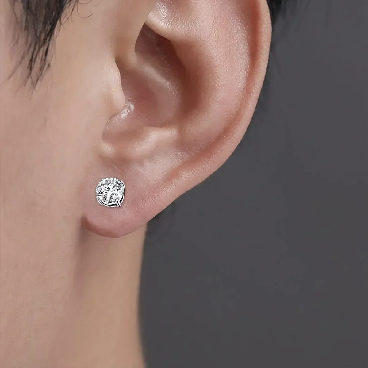 1 paire de boucles d'oreilles magnétiques fortes en cristal pour hommes et femmes, boucles d'oreilles Punk rondes en Zircon, bijoux Non percés