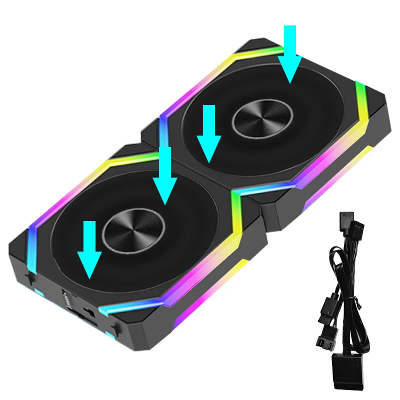 JUMPEAK CS120 ARGB ventilateur de refroidissement 360mm 240mm épissage empilable modulaire PWM silencieux 120mm RGB ventilateurs pour boîtier PC de jeu refroidisseur d'eau