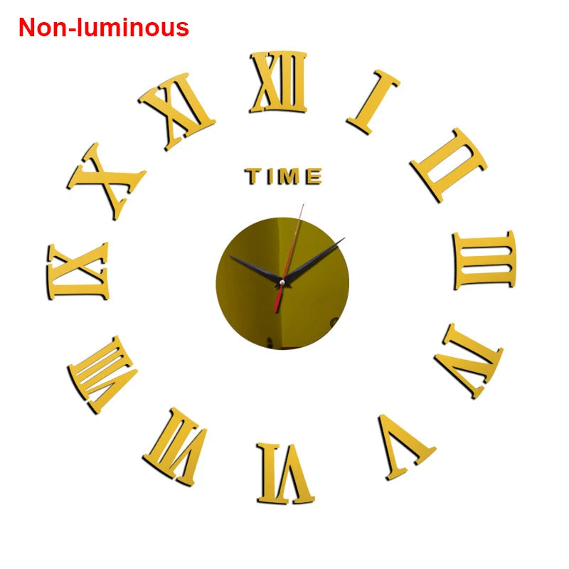 Wall clock DIY Luminous Wall Clock Quartz Watch Acrylic Mirror Stickers Wall Clock Wall Decoration Hot Home Decoration