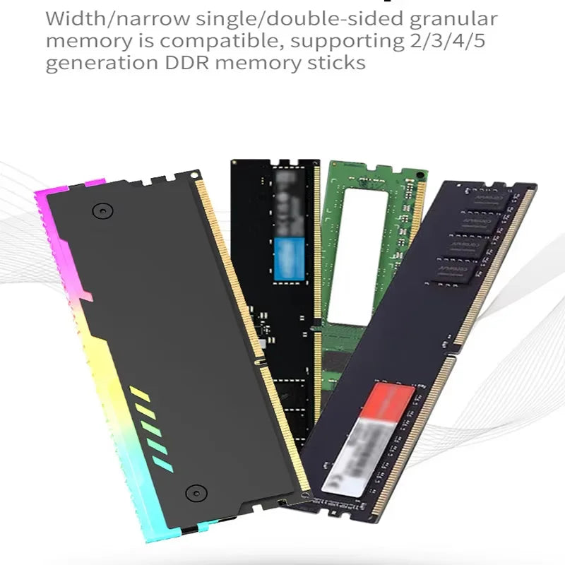 Dissipateur thermique de mémoire PC RM-1 gilet de refroidissement RAM 5V-3PIN ARGB RAM dissipateur thermique Aura Sync pour ordinateur de bureau mémoire DDR3 DDR4 DDR5 DDR2