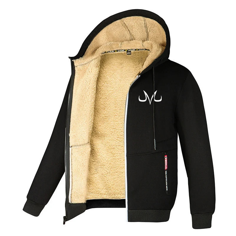 Chaquetas para hombre estampadas con forro polar sherpa, abrigos cálidos de invierno de felpa con bolsillos con cremallera, sudadera con capucha y cremallera, conjuntos para exteriores