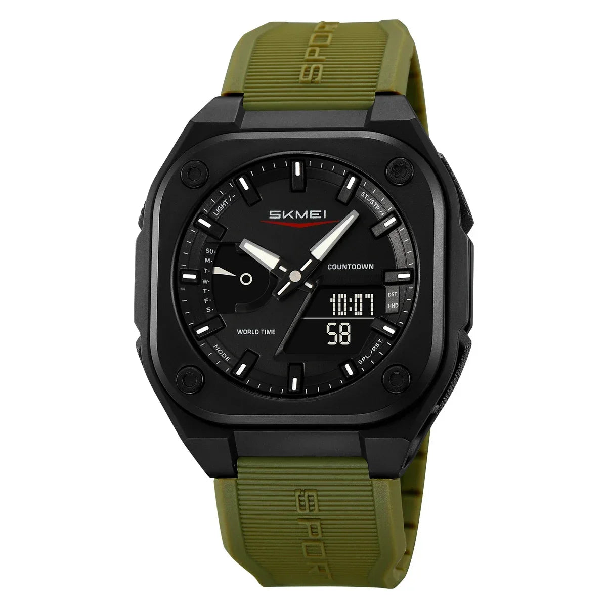 Montre-bracelet numérique étanche pour homme — réveil, sport, mode business