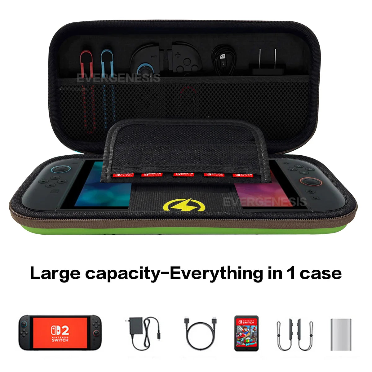 Portable Hard Carry Case for Switch 2, Storage Bag, Shockproof PU Cover for Switch 2 Game Console Accessories