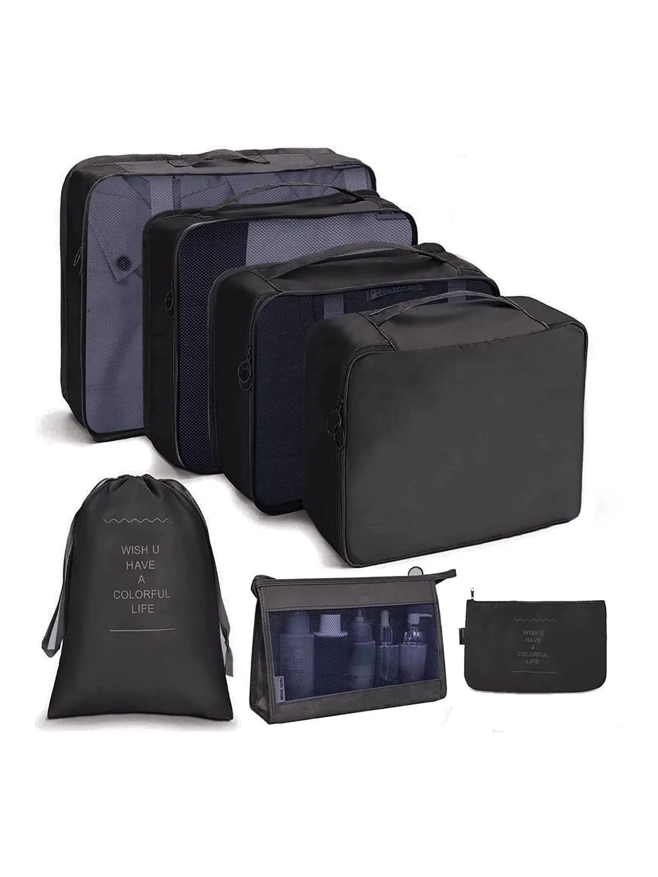 7/8/9/10 Piece Set Travel Organizer Storage Bags Suitcase Packing Cubes Set Portable Cases Luggage Clothing Shoe Tidy Folding Pouch