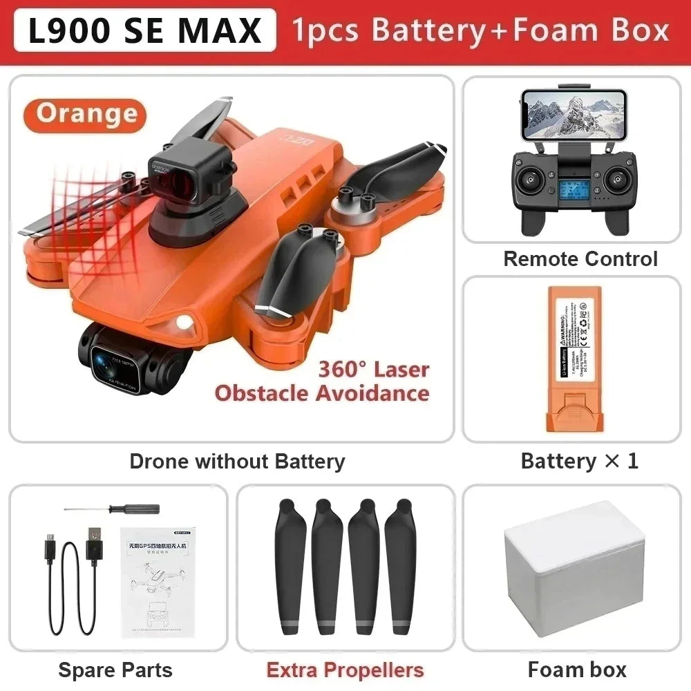 L900 Pro SE MAX 4K GPS Drone, Professional HD 5G WIFI 360° Dual Camera Brushless Motor Obstacle Avoidance RC FPV Quadcopter Drone