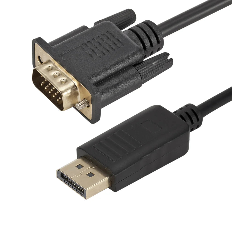 Convertisseur DisplayPort vers VGA 1.8M, adaptateur de connexion DP vers VGA, câble Full HD 1080P de 1.8m pour ordinateur de bureau, ordinateur portable, moniteur TV, projecteur