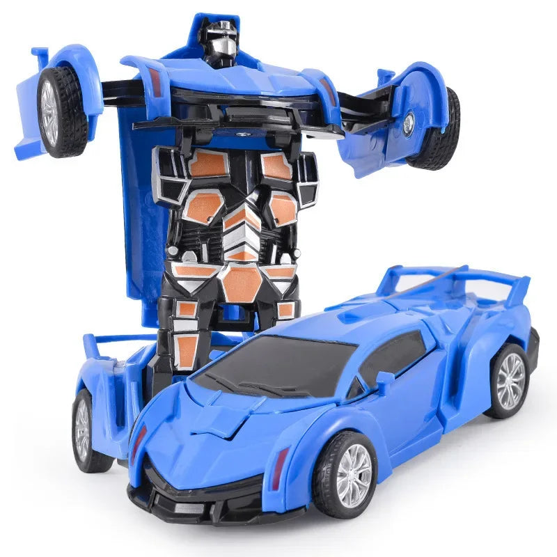 Voiture jouet à changement de forme à impact inertiel pour garçon, robot Autobot à changement de forme à un bouton, puzzle à changement de forme, collision