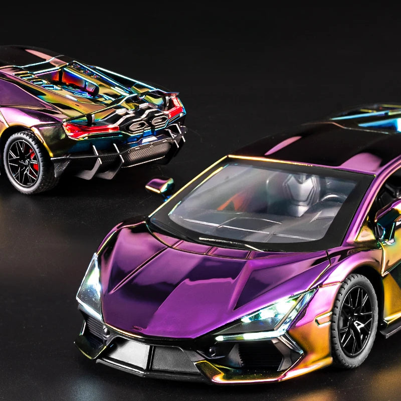 Simulation 1:24 Lamborghini Revuelto Super Car Model with Sound and Lights, Kids Boys Birthday Gift, Miniature Car Home Decor