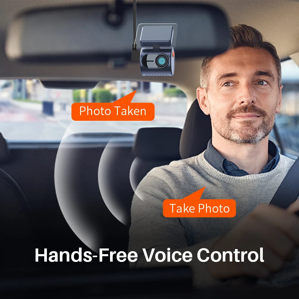 Dashcam Mini 2K WiFi — Surveillance Parking 24H Enregistreur Commande Vocale