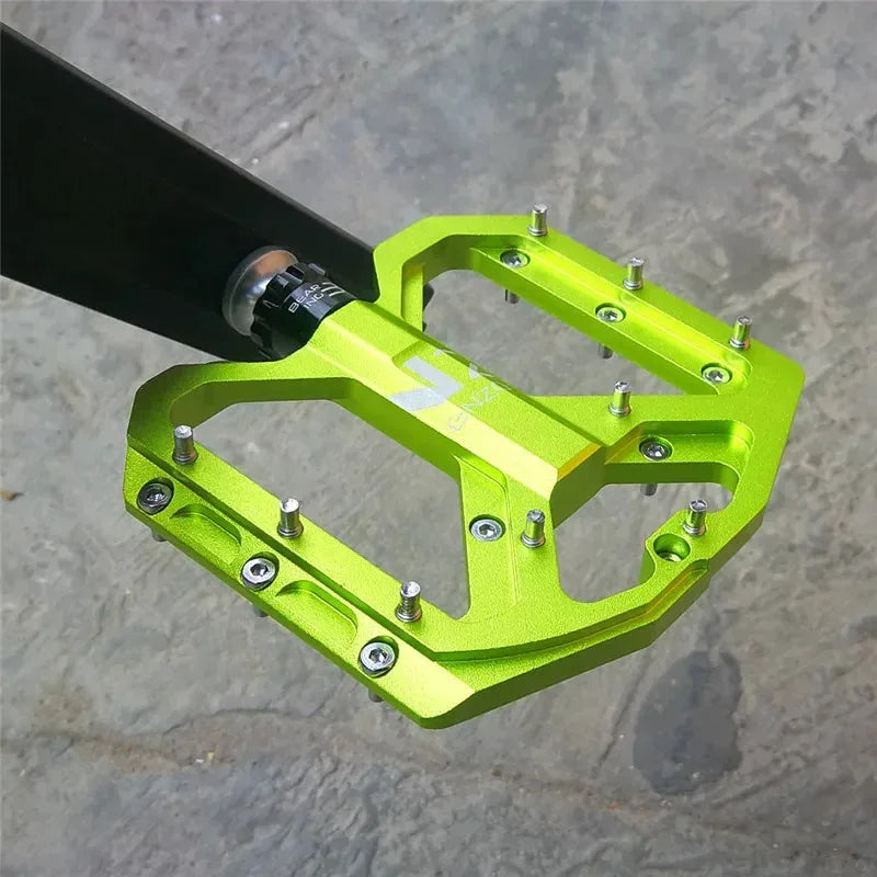 Pedales de ciclismo de montaña ENZO ultraligeras de plataforma, pedales de bicicleta de montaña CNC de aleación de aluminio sellados de 3 rodamientos antideslizantes, piezas de bicicleta