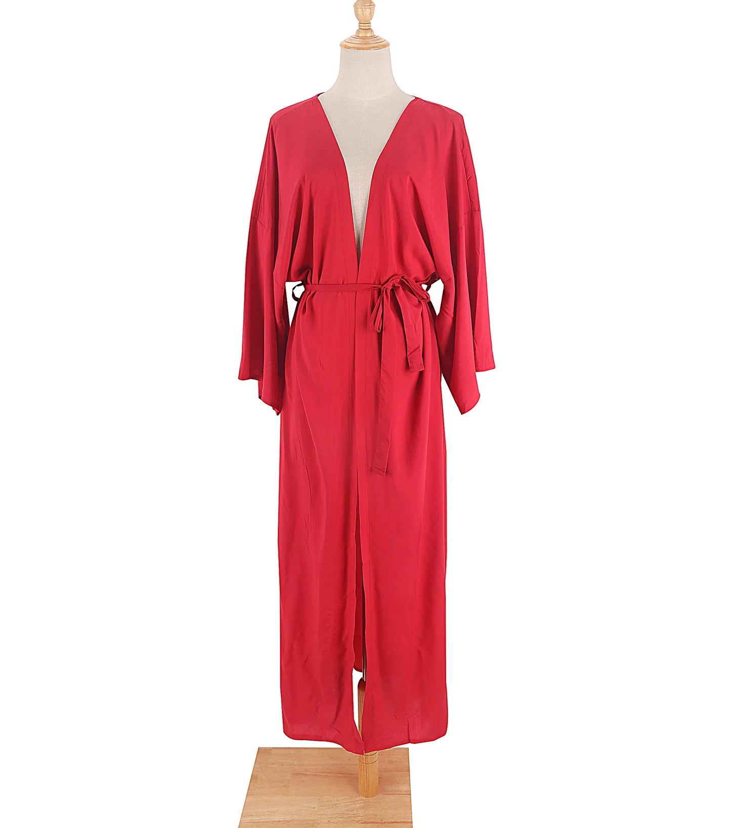 Robe de Plage Longue avec Ceinture pour Femme, Kimono Sexy, Cardigan d'Été, 5 Couleurs Unies