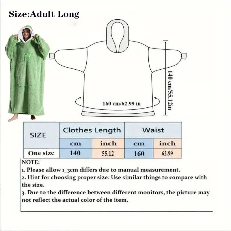 Men's and Women's Extra Long Lace-Up Hooded, Long Sleeved, Untied, Wearable