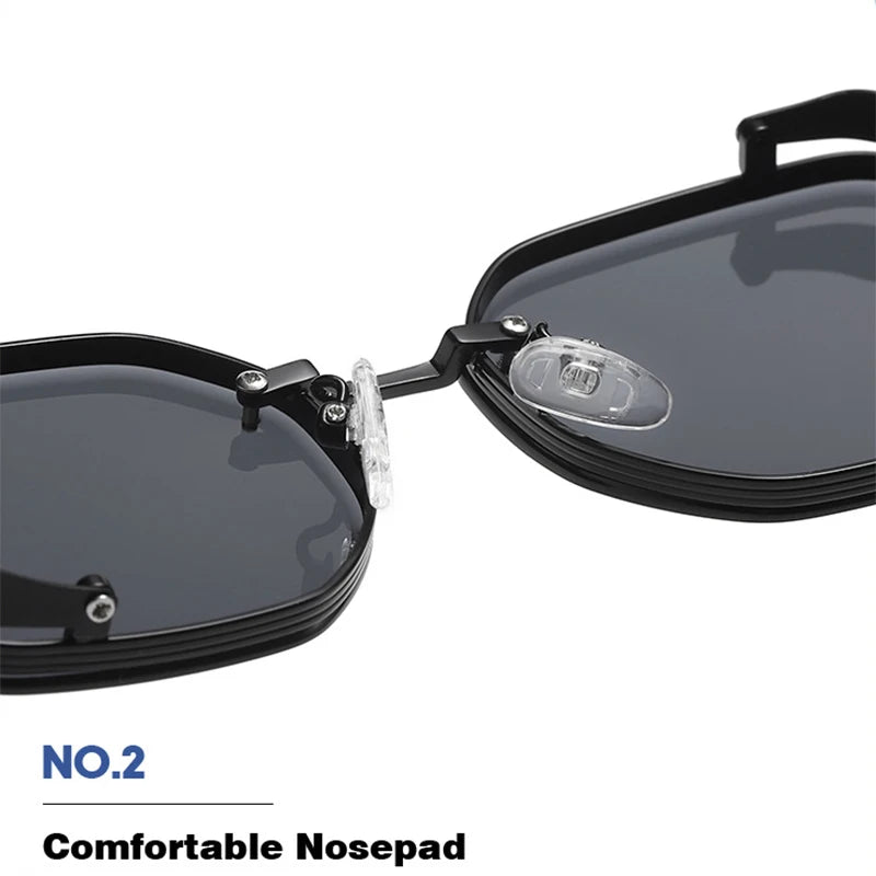 Lunettes de soleil carrées punk pour hommes, nuances rétro, luxe, mode vintage, steampunk, 2023