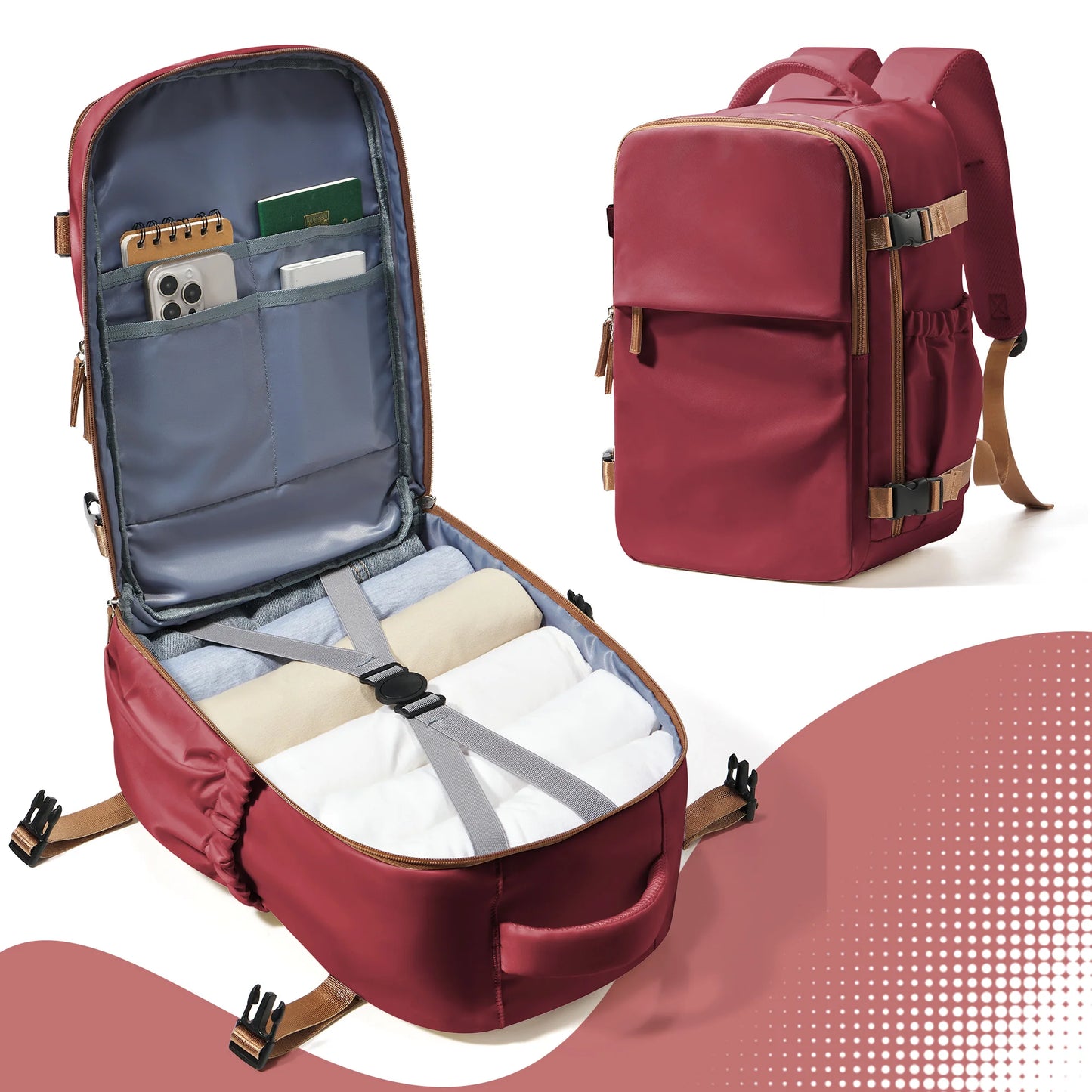 Sac à Dos Cabine 40x26x18 — Ordinateur 15,6" Étanche Décontracté Affaires