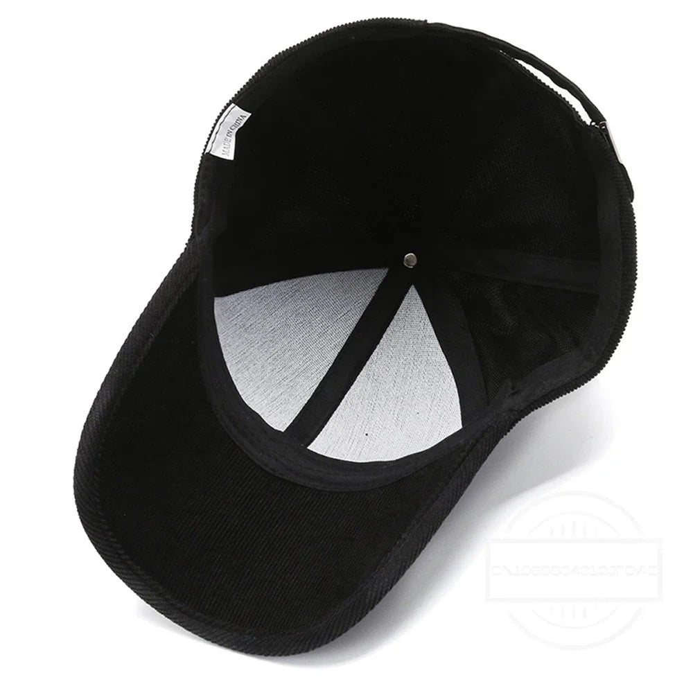 ChimArmyGreen-Winter Baseball Caps for Men and Women, Luxury Corduroy Cap, Hip Hop Snapback, Trucker Hats