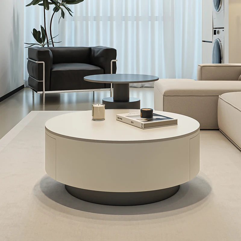 Table basse ronde de salon en acrylique minimaliste — pour filles, restaurant, livres