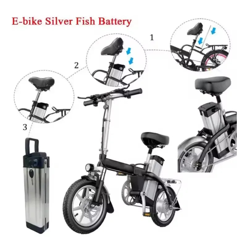 36V High Capacity 15Ah-20Ah-30Ah Electric Motorcycle, Folding Bike, Takeaway, Silverfish Universal Express Lithium Battery