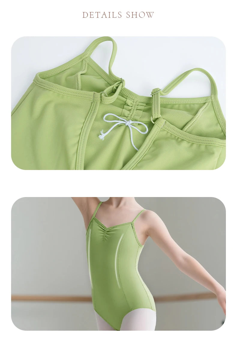Justaucorps de Ballet en Nylon pour enfants, Test professionnel, sans manches, dos en V, gymnastique, danse, maillot de bain d'été pour enfants