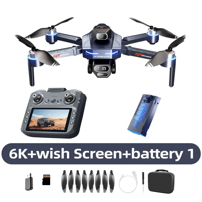 Drone GPS 8K professionnel — double caméra, moteur brushless, maintien d'altitude, quadricoptère pliable RC