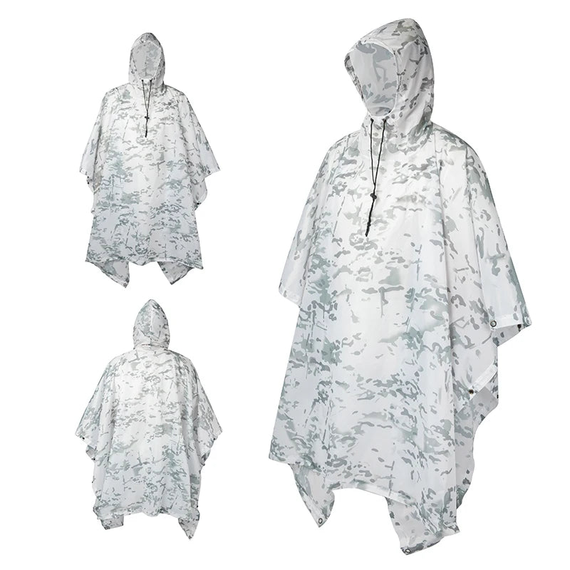 Poncho de Camouflage respirant pour l'extérieur, imperméable tactique de Jungle, observation des oiseaux, randonnée, chasse, combinaison Ghillie, équipement de pluie de voyage