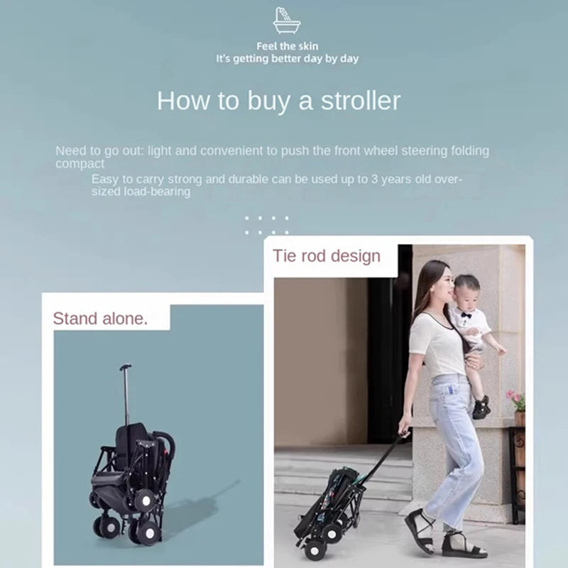 Buggy Bébé Pliable Léger Parapluie — Assis ou Allongé 0 à 3 Ans Poussette