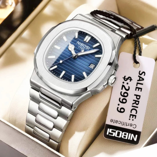 Montre Quartz 2025 Homme — 30M Étanche Date Auto Acier Sport Chronographe