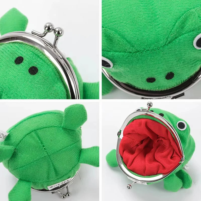 Cute Anime Frog Purse Kiss Lock Funny Plush Frog Shape Role Play Handbag for Women Bag Accessories
