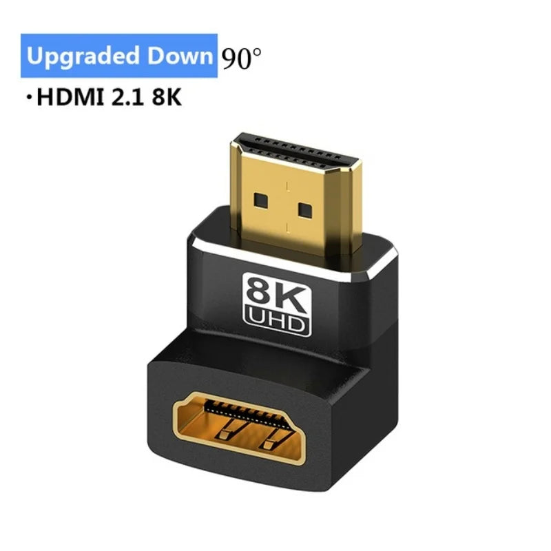 Adaptateur HDMI 2.1 8K — 90/270 degrés, mâle à femelle, 8K60Hz, 4K120Hz, 48Gbps, HDTV, PC