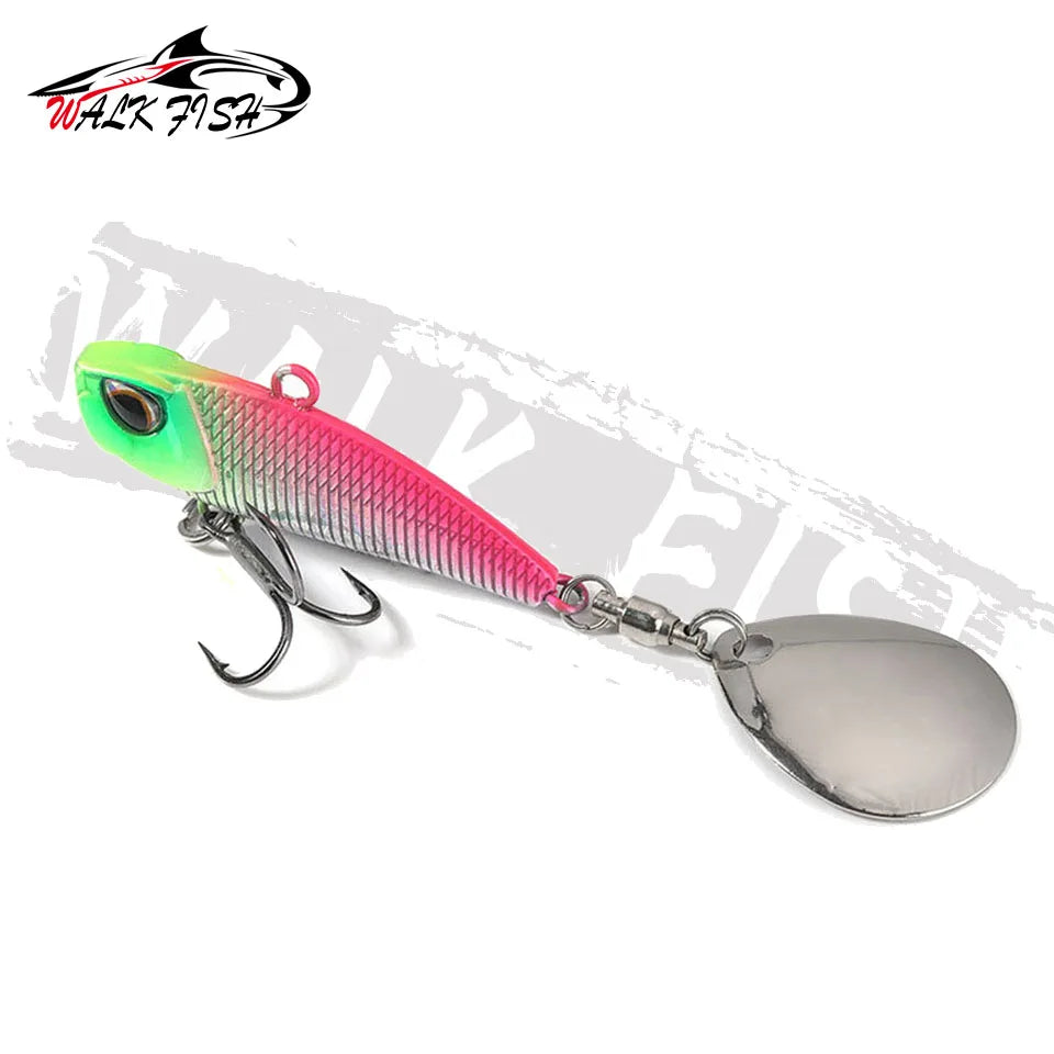 WALK FISH 7g 11g 15g 21g Spinner appât métal VIB leurre de pêche queue rotative Vibration paillettes japon Wobbler pêche à la traîne appât Pesca