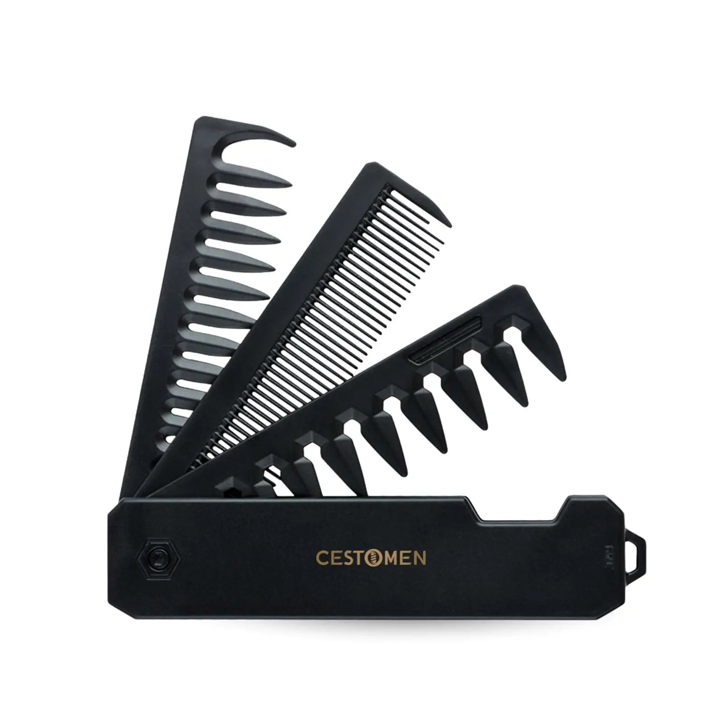 Nouveau 1/2/3 en 1 peignes pliants de poche en plastique à dents larges tête d'huile peigne barbe peignage barbier tondeuse peigne Salon outils de coiffure