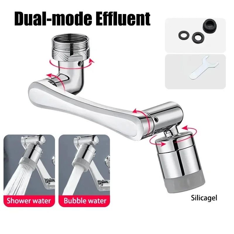 1080° Stainless Steel Robotic Arm Extension Faucet Aerator Swivel Water Tap Nozzle, 2 Modes, Faucet Extender, Kitchen Mixer, Aerator